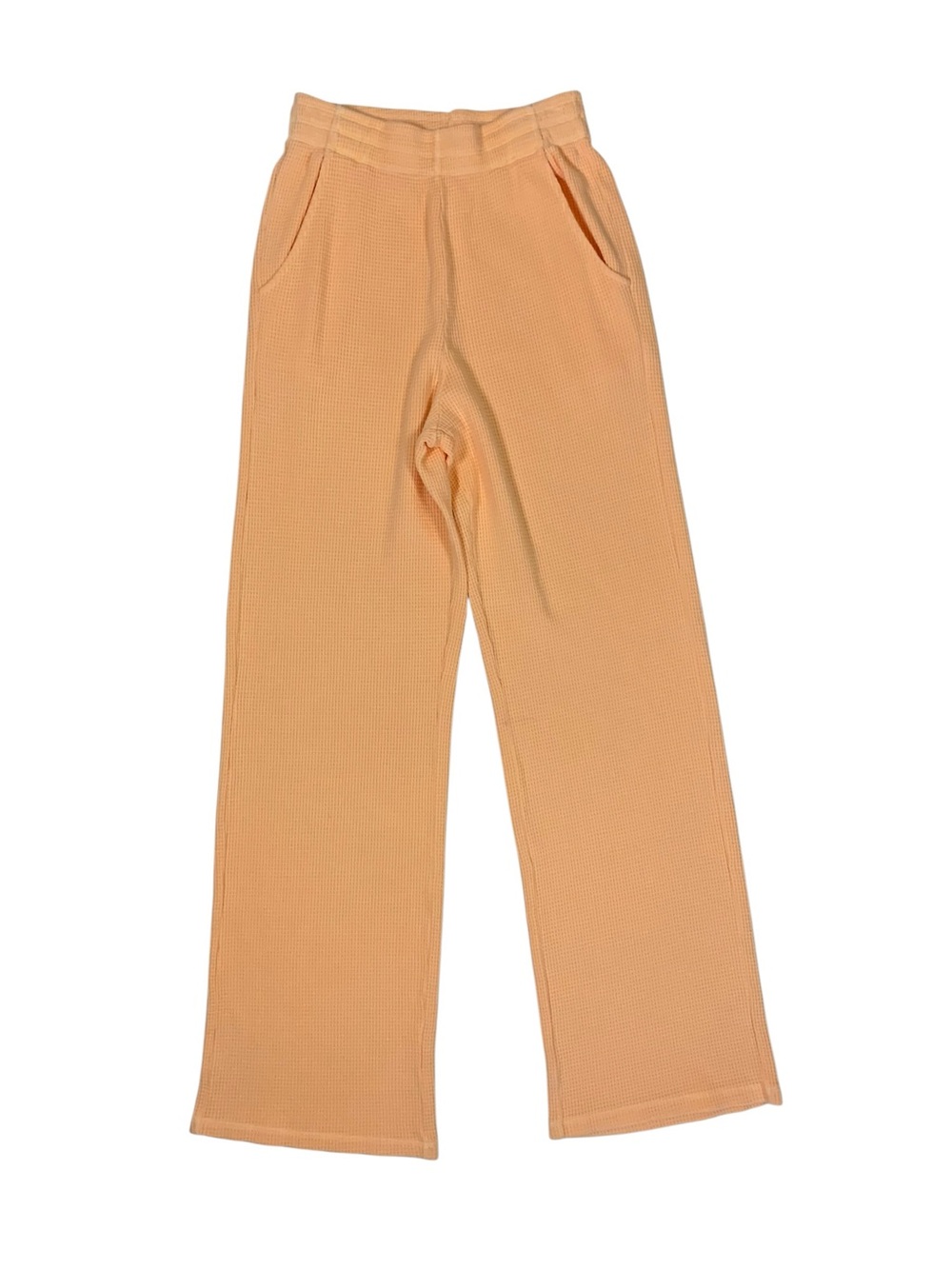 Electric & Rose S Peach Waffle Knit Wide Leg Pants Lounge Coastal Casual